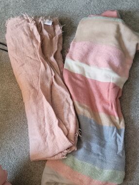 Miss Me Pastel Pink Lightweight Knit Scarf OBO